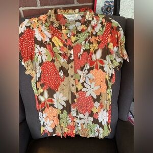 Allison Taylor blouse, orange/yellow/white, L